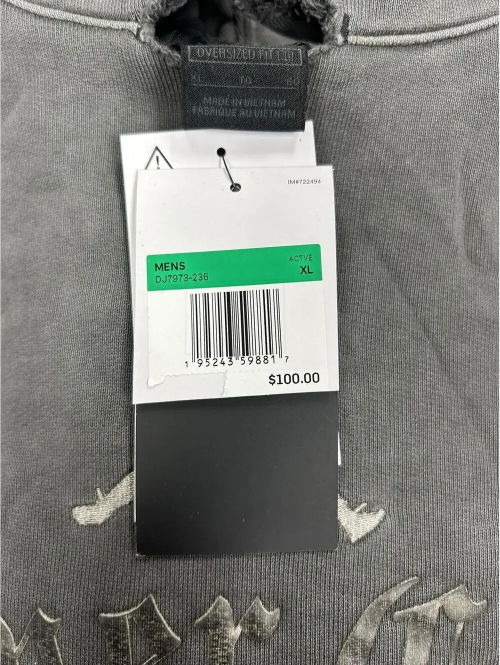 Jordan Inner City Gray Hooded Sweatshirt Hoodie